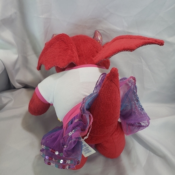 Build A Bear Ellie Red Dragon Great Wolf Lodge Plush Stuffed Toy 16 Inch Outfit - Picture 8 of 11